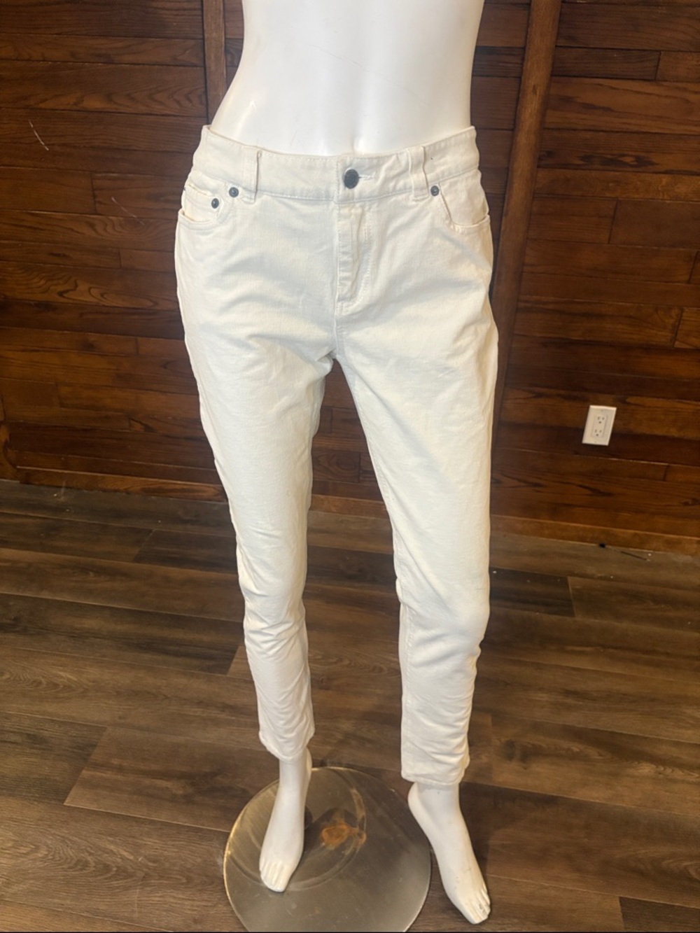 Kenneth Cole Off-White Skinny Corduroy Pants